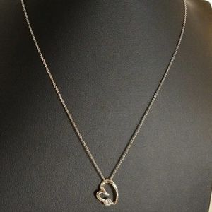 Vintage 925 Sterling Silver Heart Pendant Necklace